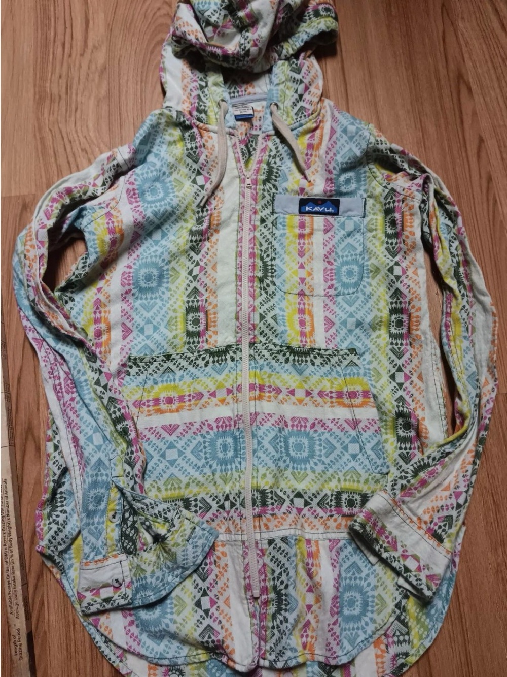 Kavu Hooded Zip Jacket in Multi-Print